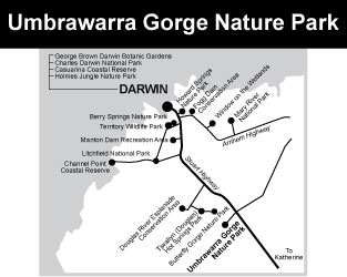 map of Umbrawarra courtesy of http://www.parksandwildlife.nt.gov.au for the promotion of self drive travel in Northern Territory