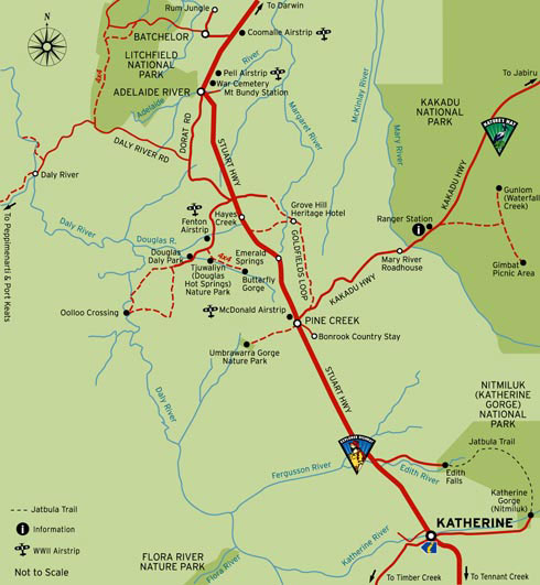 Jutbal trail map courtesy of NTTC Northern Territory tourism for Katherine regional tourism