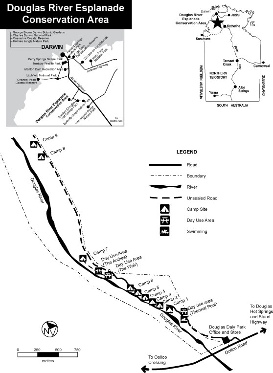 Dougls region map  - courtesy of NTTC Northern Territory tourism for Katherine regional tourism